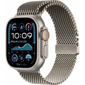 שעון חכם Apple Watch Ultra 2 49mm GPS + Cellular צבע שעון Natural / Black Titanium Case רצועה Titanium Milanese Loop