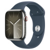 Silver Stainless Steel Case with M/L Storm Blue Sport Band