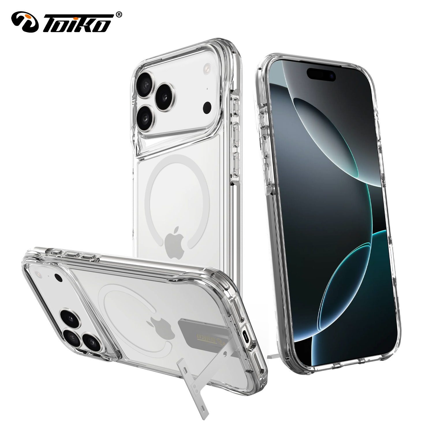 כיסוי Toiko Titan MagStand תומך MagSafe ל-  Apple iPhone 17 Pro MAX  - צבע שקוף
