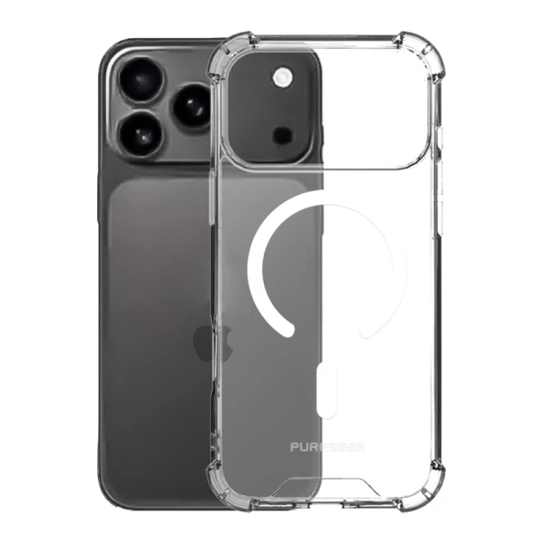כיסוי לאייפון 17 פרו מקס תומך MagSafe עם במפרים PureGear Hard Shell
